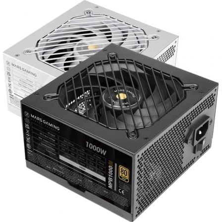 Fuente de alimentación mars gaming mpb1000si/ 1000w/ ventilador 14cm/ 80 plus gold