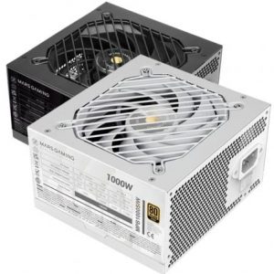 Fuente de alimentación mars gaming mpb1000si/ 1000w/ ventilador 14cm/ 80 plus gold/ blanca