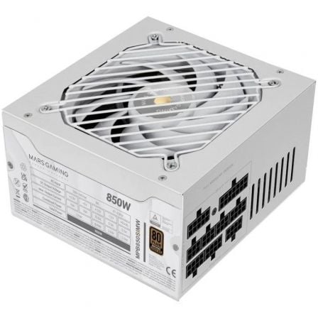 Fuente de alimentación mars gaming mpb850sim/ 850w/ ventilador 14cm/ 80 plus bronze/ blanca
