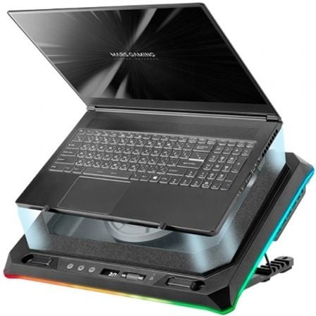 Soporte refrigerante mars gaming mnbc-ultra para portátiles hasta 18"/ iluminación led