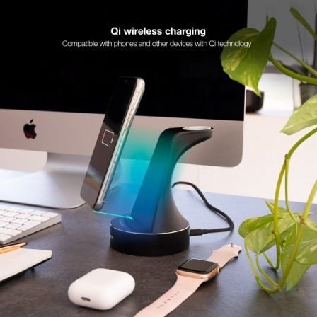 Base de carga inalámbrica para apple watch, iphone y smartphone tooq tqcd02w