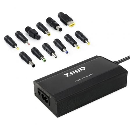 Cargador de portátil tooq tqlc-100bs01m/ 100w/ manual/ 12 conectores/ voltaje 12-24v/ 1 usb