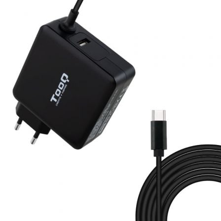 Cargador de portátil tooq tqlc-usbc65pd usb tipo-c/ 65w/ automático/ voltaje 5-20v