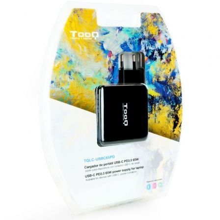 Cargador de portátil tooq tqlc-usbc65pd usb tipo-c/ 65w/ automático/ voltaje 5-20v