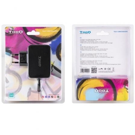 Cargador de portátil gan tooq tqlc-usbcgan45pd usb tipo-c/ 45w/ automático/ voltaje 5-20v