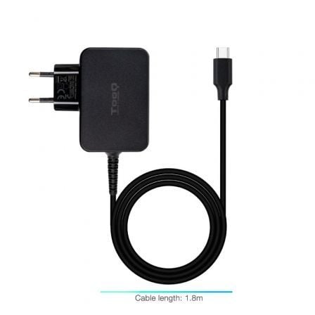 Cargador de Portátil GaN TooQ TQLC-USBCGAN65PD USB Tipo-C/ 65W/ Automático/ Voltaje 5-20V