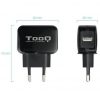 Cargador de pared tooq tqwc-1s01/ 1xusb/ 12w/ negro