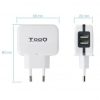 Cargador de pared tooq tqwc-1s02wt/ 2xusb/ 17w