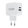 Cargador de pared tooq tqwc-2sc02wt/ 1xusb tipo-c/ 1x usb/ 27w