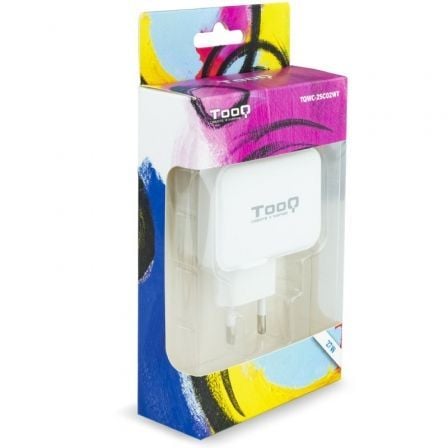 Cargador de pared tooq tqwc-2sc02wt/ 1xusb tipo-c/ 1x usb/ 27w