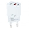 Cargador de pared tooq tqwc-qcpd20wt/ 1xusb-tipo c/ 1x usb/ 20w/ blanco