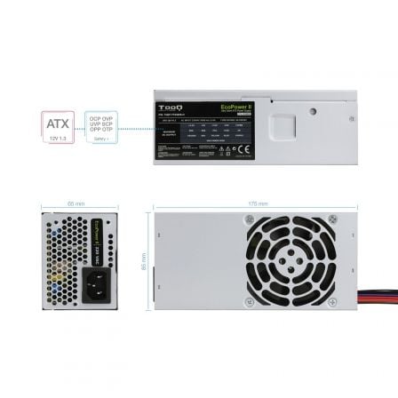 Fuente de alimentación tfx tooq tqep-tfx500s-o/ 500w/ ventilador 8cm
