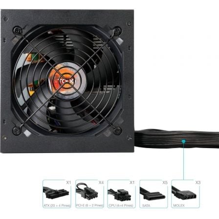 Fuente de alimentación tooq tqhelios-750sp/ 750w/ ventilador 12cm/ 80 plus bronze