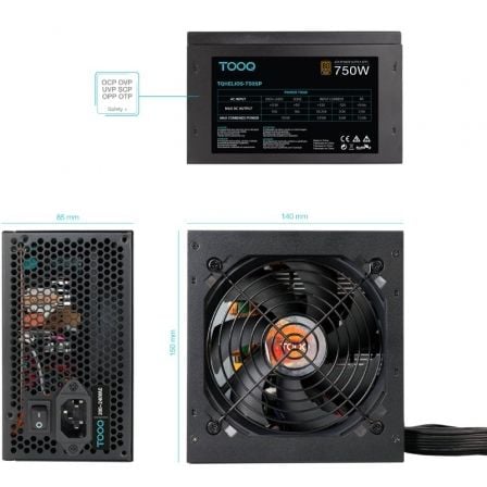 Fuente de alimentación tooq tqhelios-750sp/ 750w/ ventilador 12cm/ 80 plus bronze