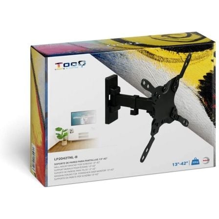 Soporte de pared giratorio/ inclinable/ nivelable tooq lp2042tnl-b para tv de 13-42"/ hasta 20kg