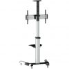Soporte de suelo inclinable/ ajustable con ruedas tooq fs1870m-b para tv de 37-70"/ hasta 50kg