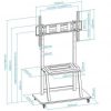 Soporte de suelo ajustable con ruedas tooq fs20101m-b para tv de 37-100"/ hasta 150kg