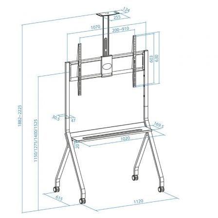 art_too-soporte-fs20208m-b_5 Soporte de suelo con ruedas tooq fs20208m-b para tv de 55-100"/ hasta 120kg