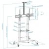 Soporte de suelo con ruedas inclinable/ nivelable tooq fs20404hm-b para tv de 60-100"/ hasta 100kg