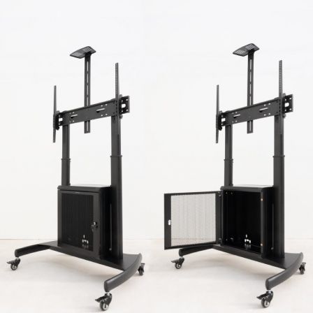 Soporte de suelo inclinable con ruedas tooq narnia fs20500m-b para tv de 60-100"/ hasta 100kg