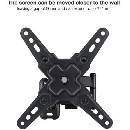 Soporte de pared extensible/ giratorio/ inclinable tooq lp1344tn-b para tv de 13-43"/ hasta 20kg