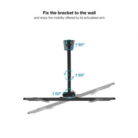 Soporte de pared giratorio/ inclinable/ nivelable tooq lp7843tn-b para tv de 32-55"/ hasta 35kg