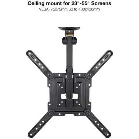 Soporte de techo giratorio/ inclinable tooq lpce1123tsli-b para tv de 23-55"/ hasta 20kg