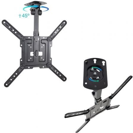 Soporte de techo giratorio/ inclinable tooq lpce1123tsli-b para tv de 23-55"/ hasta 20kg