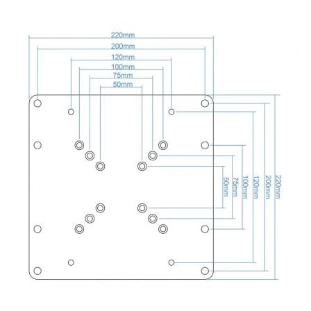 Soporte vesa 200x200 tooq vma0200-b para tv de 23-42"/ hasta 30kg