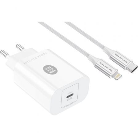 art_tot-car-tec2265_3 Cargador de pared tech one tech tec2265/ 1xusb tipo-c + cable lightning/ 3a/ blanco