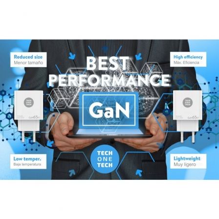 art_tot-car-tec2273_4 Cargador de pared gan tech one tech pd tec2273 / 1xusb tipo-c/ 1xusb/ 65w