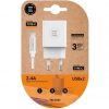 art_tot-car-tec2403_1 Cargador de pared tech one tech tec2403/ 2xusb + cable usb tipo-c/ 12w/ blanco
