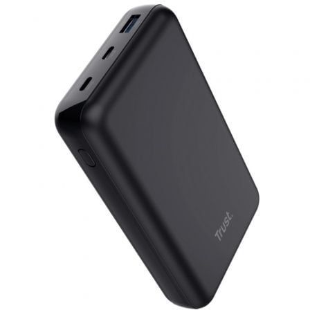 Batería Externa/Powerbank Trust Laro 20000mAh/ 100W/ Negra/ Compatible con Portátiles