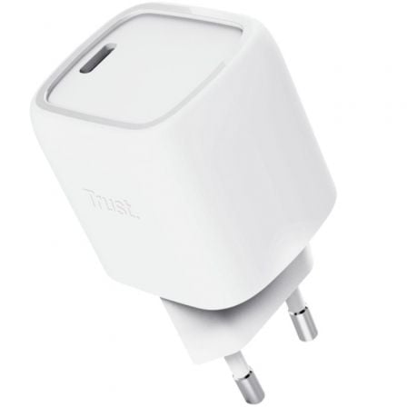 Cargador de pared gan trust maxo 30w/ 1xusb tipo-c/ 30w