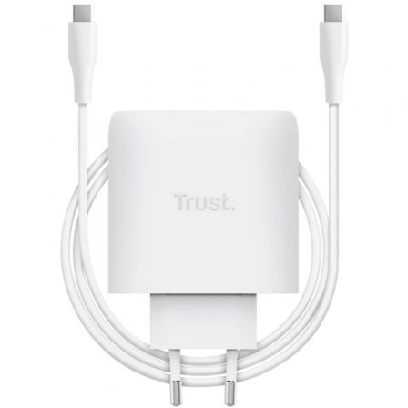 Cargador de pared gan trust maxo 65w/ 1xusb tipo-c/ incluye cable usb tipo-c/ 65w