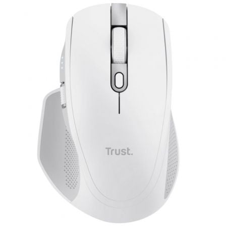Ratón inalámbrico por bluetooth trust ozaa+/ batería recargable/ hasta 3200 dpi/ blanco