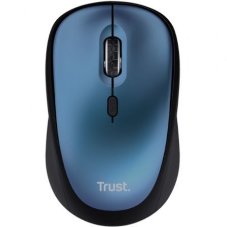 Ratón mini inalámbrico trust yvi+ silent/ hasta 1600 dpi/ azul