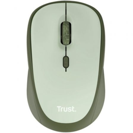 Ratón mini inalámbrico trust yvi+ silent/ hasta 1600 dpi/ verde