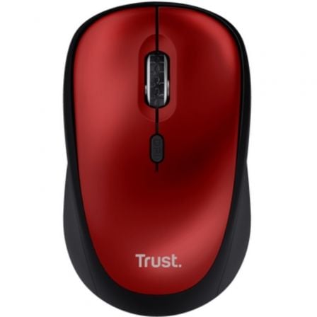 Ratón mini inalámbrico trust yvi+ silent/ hasta 1600 dpi/ rojo