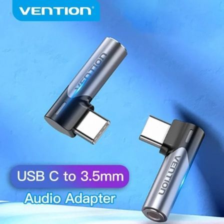 Adaptador audio vention bgwh0/ jack 3.5 hembra - usb tipo-c macho/ gris