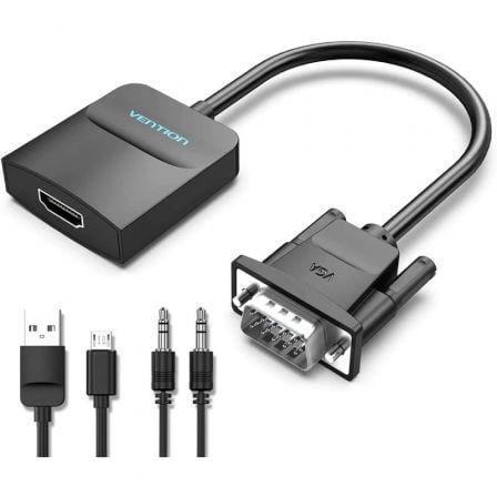 Conversor Vention ACNBB/ VGA Macho - HDMI Hembra/ 15cm/ Negro