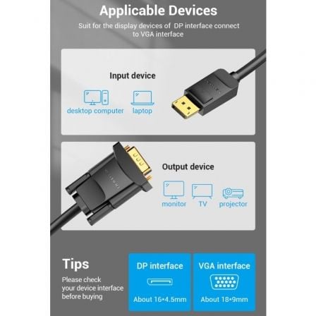 art_ven-adp-conv-hblbj_3 Cable conversor vention hblbj/ vga macho - displayport macho/ 5m/ negro