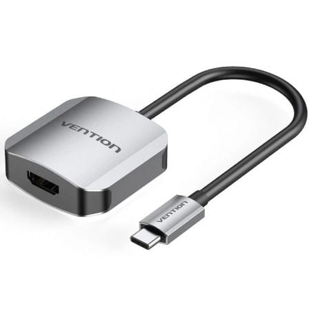 Conversor vention tdehb/ usb tipo-c macho - hdmi hembra/ 15cm/ plata