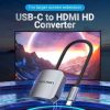 Conversor vention tdehb/ usb tipo-c macho - hdmi hembra/ 15cm/ plata