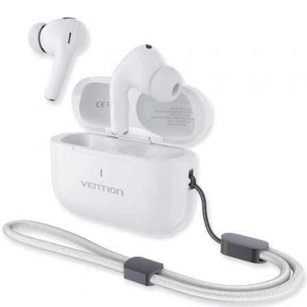 Auriculares bluetooth vention echo lite e11 plus con estuche de carga/ autonomía 30h/ blancos