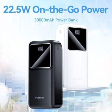 Powerbank 30000mah vention fhmb0/ 22.5w/ negra