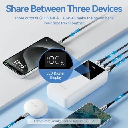 Powerbank 30000mah vention fhmb0/ 22.5w/ negra