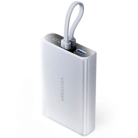 art_ven-bat-fhzm0_1 Powerbank 10000mAh Vention FHZM0/ 22.5W/ Gris/ Incluye Cable USB Tipo-C y Lightning