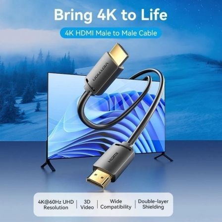 Cable hdmi 2.0 4k vention aljbh/ hdmi macho - hdmi macho/ 2m/ negro