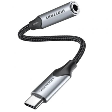 Conversor vention bgmhf/ jack 3.5 hembra - usb tipo-c macho/ 1m/ gris